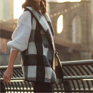 Brushed Buffalo Check Toggle Button Vest OSFM BNWT